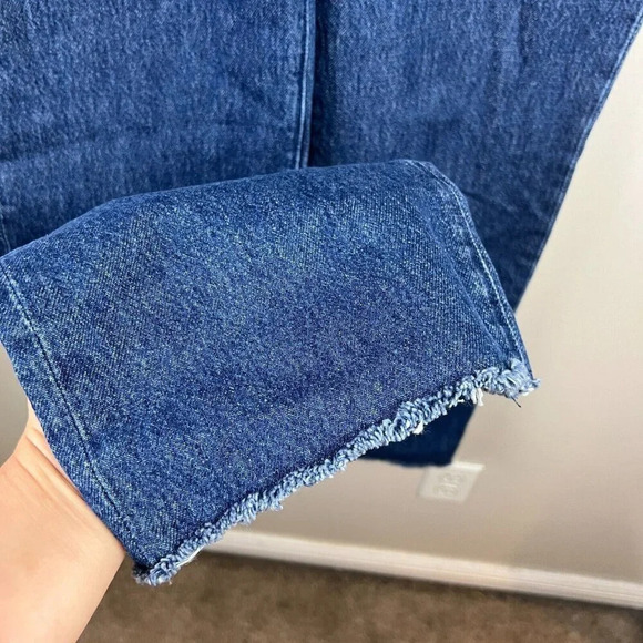 WeWoreWhat Frayed Straight Leg Jeans Size 29 True Blue Indigo Denim High Rise - Picture 8 of 11